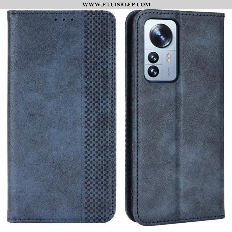 Etui Na Telefon do Xiaomi 12 Pro Etui Folio Stylizowany Efekt Skóry W Stylu Vintage